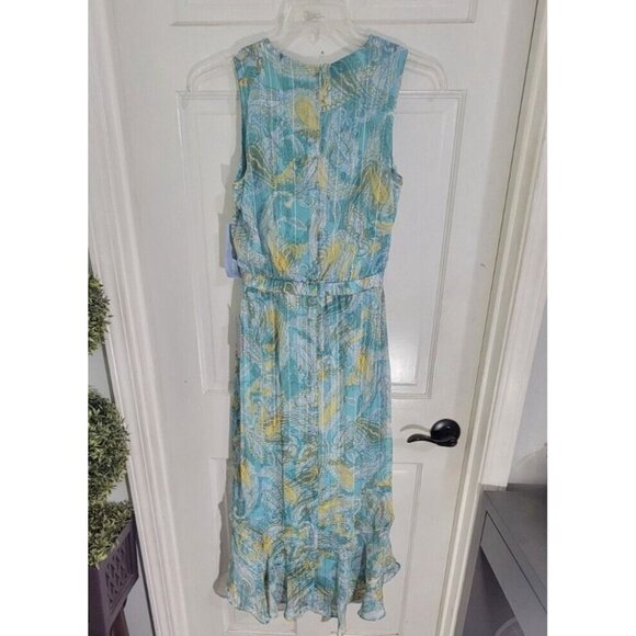 London Times Maxi Womens Dress V Neck Paisley Sleeveless Multicolored Size 4 - Picture 3 of 13